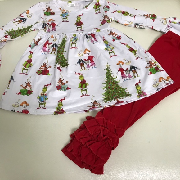The Grinch Christmas Cute Pants Outfit, Size 6/7 - Picture 5 of 15